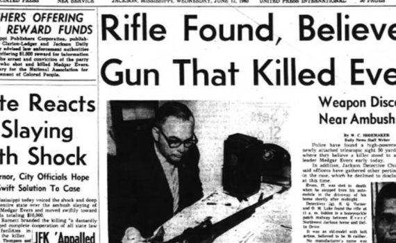 newspaper clipping with the article about the discovered gun
